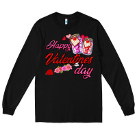 Black happy valentines day Long Sleeve Tee - AdoDesignShop