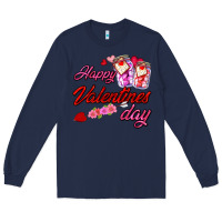 Navy happy valentines day Long Sleeve Tee - AdoDesignShop