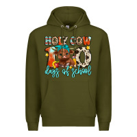 Army Green holy cow 100 days of school Premium Hoodie - Artiststas