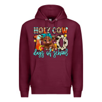 Burgundy holy cow 100 days of school Premium Hoodie - Artiststas
