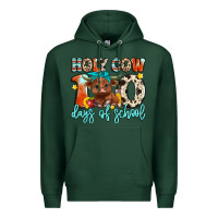 Sports Green holy cow 100 days of school Premium Hoodie - Artiststas
