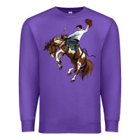Purple american paint horse rodeo cowboy Premium Sweatshirt - MaliasSmallBusiness