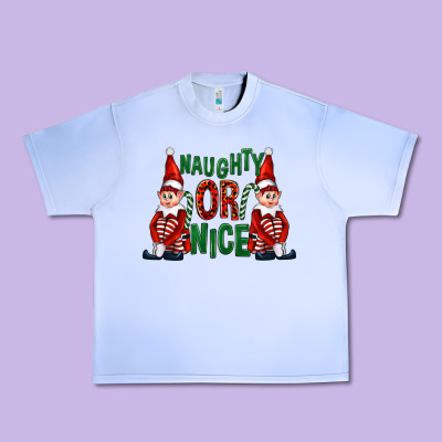 Naughty Or Nice Christmas Elfs Urban Heavy Tee Designed By Fadigitalartstudio