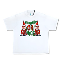 White Naughty or nice christmas elfs Urban Heavy Tee - FaDigitalArtStudio