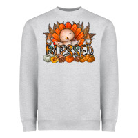 Thanksgiving Turkey Pumpkin Blessed Heavyweight Sweatshirt | Teevron