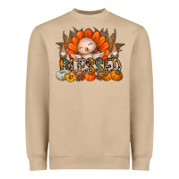 Mushroom Thanksgiving Turkey Pumpkin Blessed Heavyweight Sweatshirt - CowhideDigitalArt