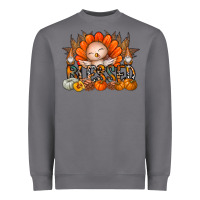 Storm Thanksgiving Turkey Pumpkin Blessed Heavyweight Sweatshirt - CowhideDigitalArt