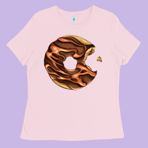 Chocolate Donut Ladies Tee Designed By Adodesignshop