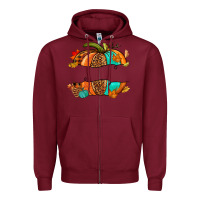 Burgundy custom pumpkin name Zipper Hoodie - NancyCooperArtShop