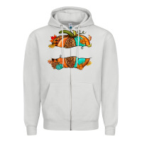 Dove Grey custom pumpkin name Zipper Hoodie - NancyCooperArtShop