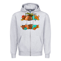 Heather Grey custom pumpkin name Zipper Hoodie - NancyCooperArtShop