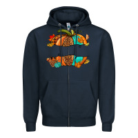 Navy custom pumpkin name Zipper Hoodie - NancyCooperArtShop