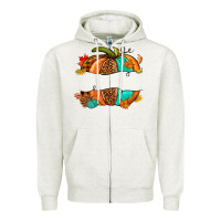 Oatmeal Heather custom pumpkin name Zipper Hoodie - NancyCooperArtShop
