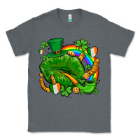 Charcoal Heather st patricks lips with horseshoe rainbow and shamrocks Classic Tee - AdoDesignShop
