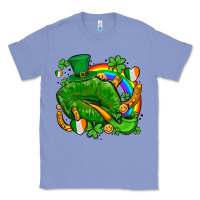 Colony Blue st patricks lips with horseshoe rainbow and shamrocks Classic Tee - AdoDesignShop