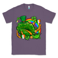 Lavender st patricks lips with horseshoe rainbow and shamrocks Classic Tee - AdoDesignShop