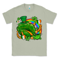 Matcha st patricks lips with horseshoe rainbow and shamrocks Classic Tee - AdoDesignShop