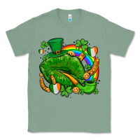 Sage st patricks lips with horseshoe rainbow and shamrocks Classic Tee - AdoDesignShop