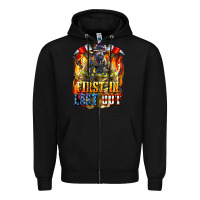 Black First In last Out American Firefighter Zipper Hoodie - LillyAllenDesigns