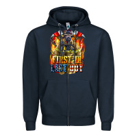 Navy First In last Out American Firefighter Zipper Hoodie - LillyAllenDesigns