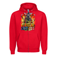 Red First In last Out American Firefighter Zipper Hoodie - LillyAllenDesigns