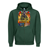 Sports Green First In last Out American Firefighter Zipper Hoodie - LillyAllenDesigns