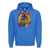 True Royal First In last Out American Firefighter Zipper Hoodie - LillyAllenDesigns