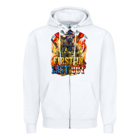 White First In last Out American Firefighter Zipper Hoodie - LillyAllenDesigns