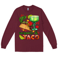 Burgundy margarita and taco Long Sleeve Tee - AdoDesignShop