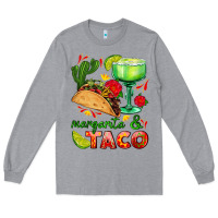 Heather Grey margarita and taco Long Sleeve Tee - AdoDesignShop