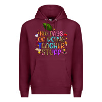 Burgundy 100 days of doing teacher stuff Premium Hoodie - Artiststas