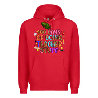 Red 100 days of doing teacher stuff Premium Hoodie - Artiststas