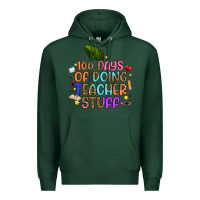 Sports Green 100 days of doing teacher stuff Premium Hoodie - Artiststas