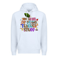 White 100 days of doing teacher stuff Premium Hoodie - Artiststas