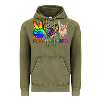 Vintage Olive peace love rock Vintage Hoodie - Zillion Design Studio