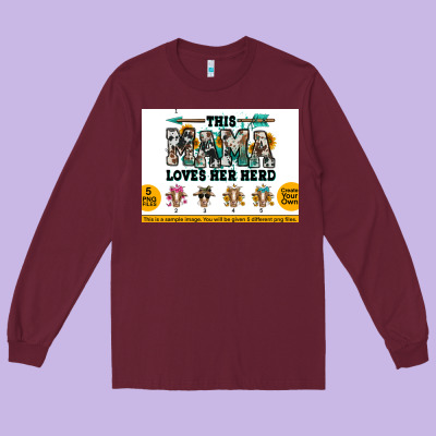 This Mama  Loves Her Herd Goats Long Sleeve Tee Designed By Jasminsmagicworld