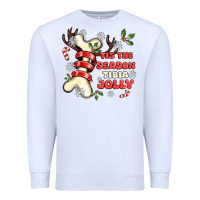 White tis the season tıbıa jolly Premium Sweatshirt - MaliasSmallBusiness