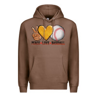 Chestnut peace love baseball Premium Hoodie - AdoDesignShop