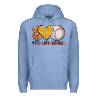 Colony Blue peace love baseball Premium Hoodie - AdoDesignShop