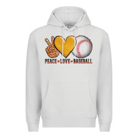 Dove Grey peace love baseball Premium Hoodie - AdoDesignShop