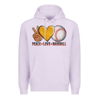 Lilac peace love baseball Premium Hoodie - AdoDesignShop