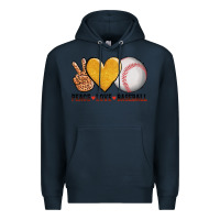 Navy peace love baseball Premium Hoodie - AdoDesignShop