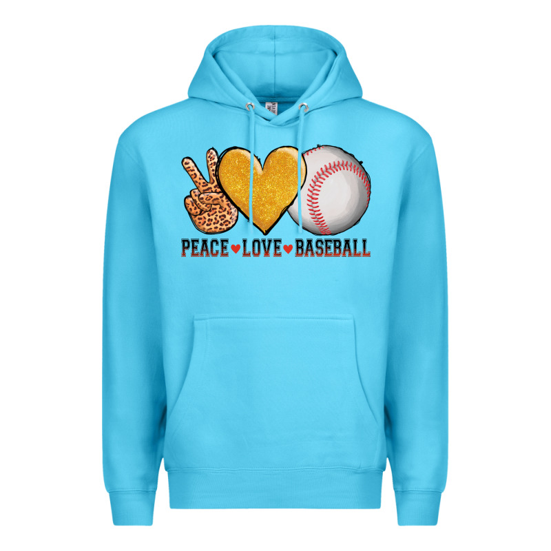 Peace Love Baseball Premium Hoodie by AdoDesignShop | Teevron