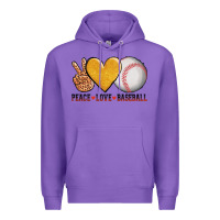 Purple peace love baseball Premium Hoodie - AdoDesignShop