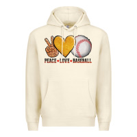 Sandshell peace love baseball Premium Hoodie - AdoDesignShop