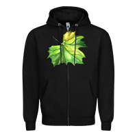Black green leaf Zipper Hoodie - BarkalooDesign