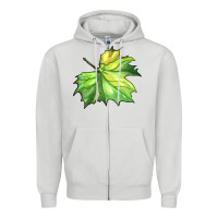Dove Grey green leaf Zipper Hoodie - BarkalooDesign