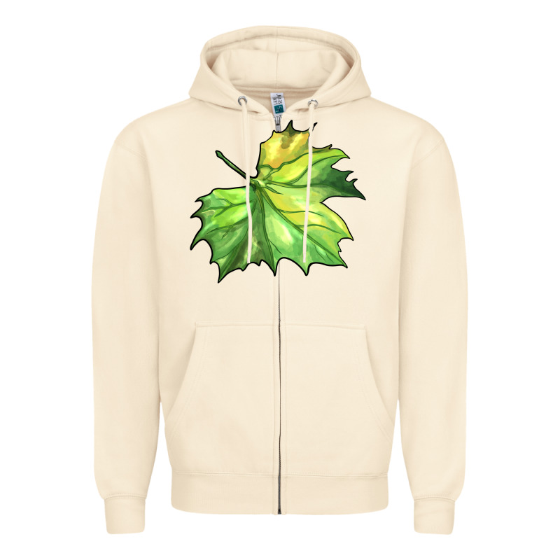 Green Leaf Zipper Hoodie by BarkalooDesign | Teevron