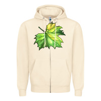 Sandshell green leaf Zipper Hoodie - BarkalooDesign