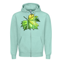 Seafoam green leaf Zipper Hoodie - BarkalooDesign